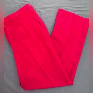 Ralph Lauren Pants Size 16 100% Wool Red Straight Leg Gold Button
